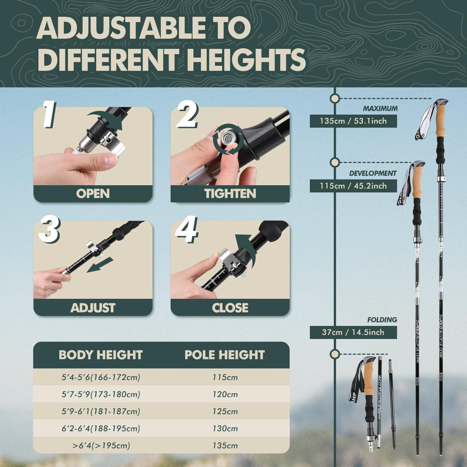 TRAKRO - Z Fold Hiking Poles